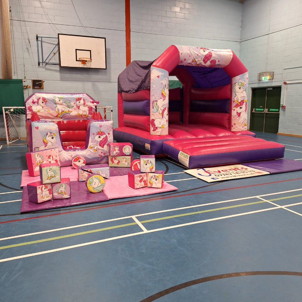 Cute Unicorn Bouncy Castle, Ball Pool & Soft Play Package