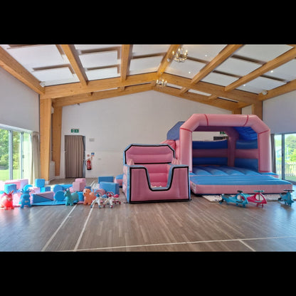 Pastel Pink & Pastel Blue Bounce 'n' Slide & Pastel Pink & Pastel Blue Ball Pool & Pastel Pink & Pastel Blue 2x Soft Play Shapes Package