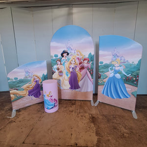 4ft, 6ft & 7ft Sail Backdrops & Plinth Package Princess Themed