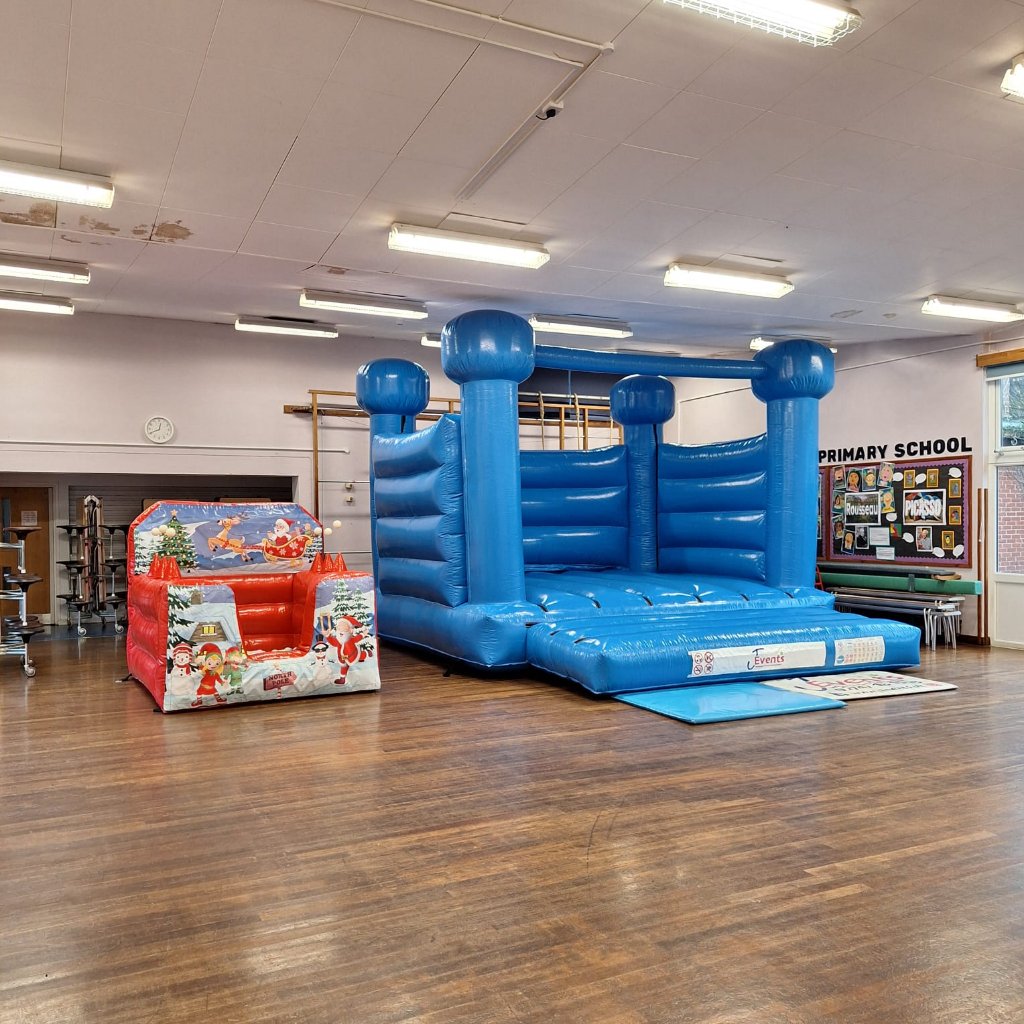 Pastel Blue Bouncy Castle & Inflatable Ball Pool