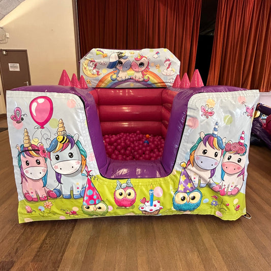 Party Time Unicorn Pink & Purple Inflatable Ball Pool Air Juggler