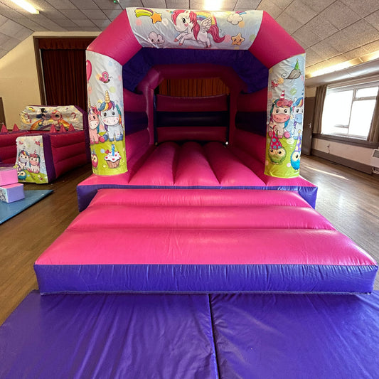 Party Time Unicorn Bouncy Castle Pink & Purple