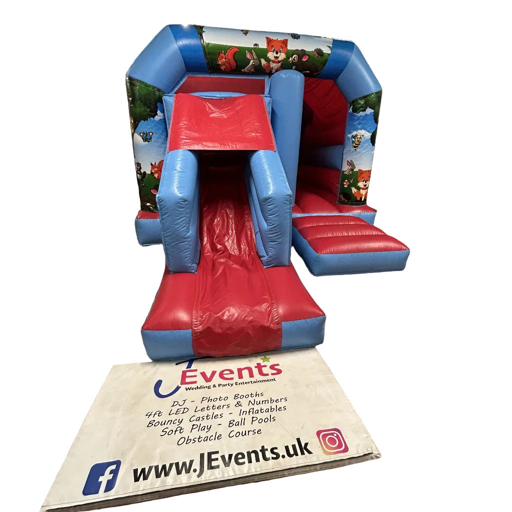 Red & Blue Bounce 'n' Slide Woodland Themed