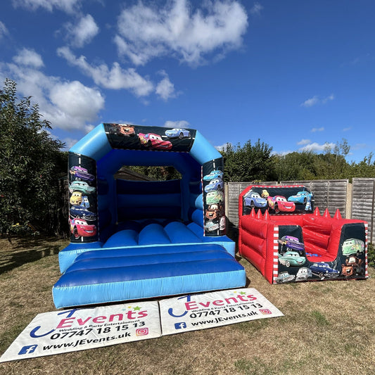 Blue Bouncy Castle Cars Lightning McQueen