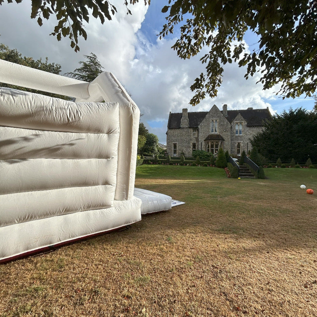 White Bouncy Castle Hearts