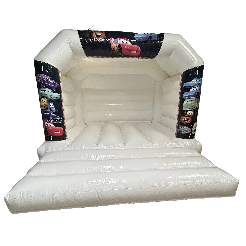White Bouncy Castle Cars Lightning McQueen