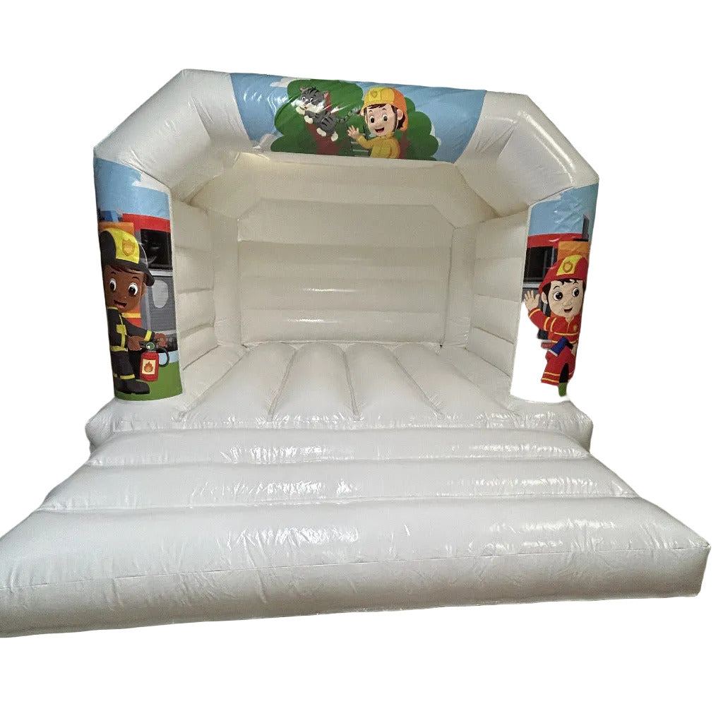 White Bouncy Castle Firefighter / Fireman