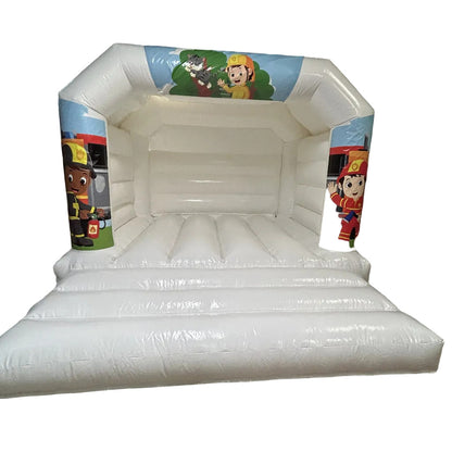 White Bouncy Castle Firefighter / Fireman