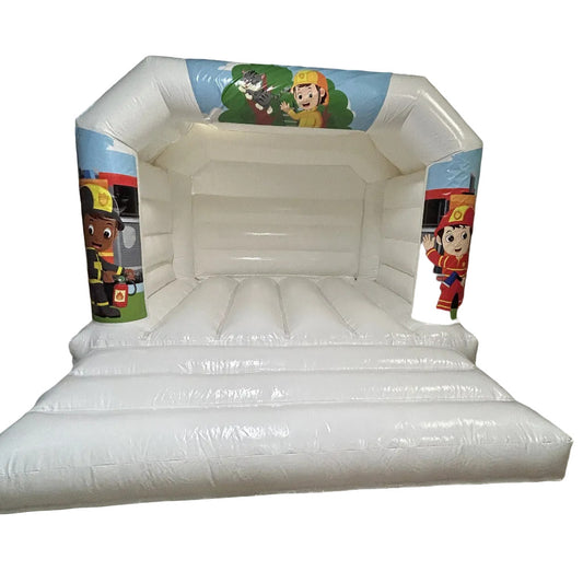 White Bouncy Castle Firefighter / Fireman