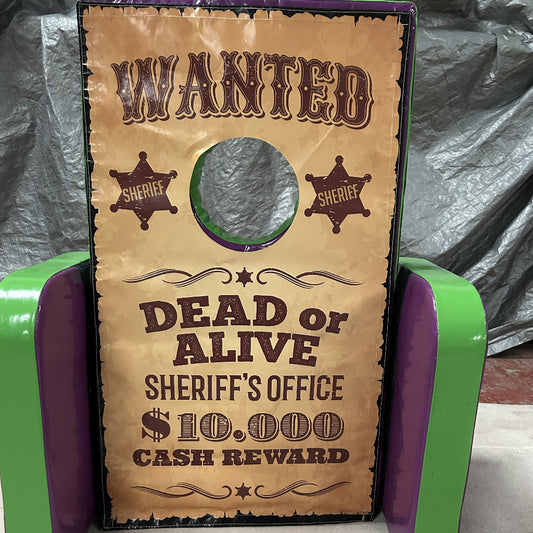 Wild West ‘Face in Hole’  Peek a Boo Green & Purple