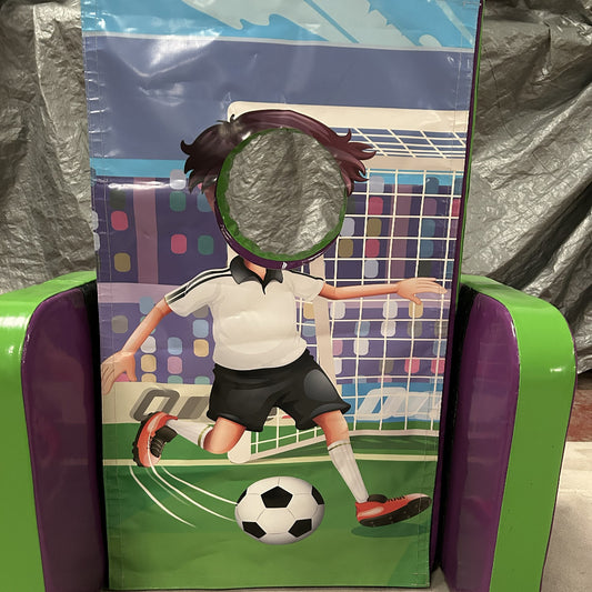 Football ‘Face in Hole’  Peek a Boo Green & Purple