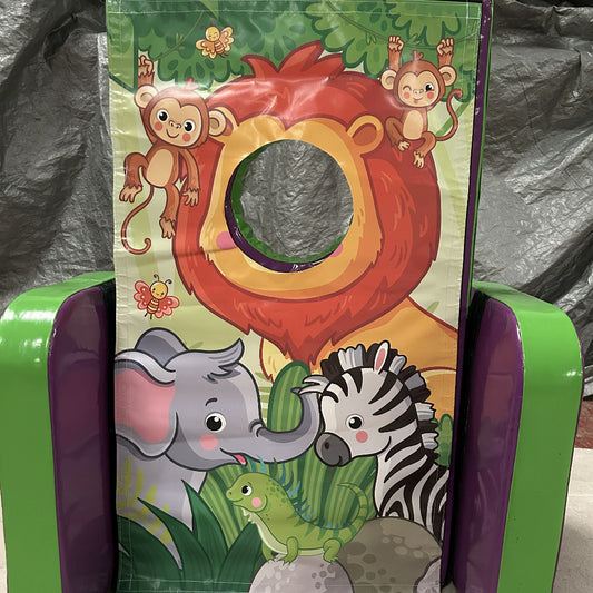 Cute Jungle ‘Face in Hole’  Peek a Boo Green & Purple