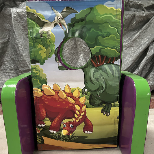 Dinosaur ‘Face in Hole’  Peek a Boo Green & Purple