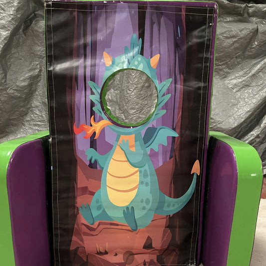 Dragon ‘Face in Hole’  Peek a Boo Green & Purple