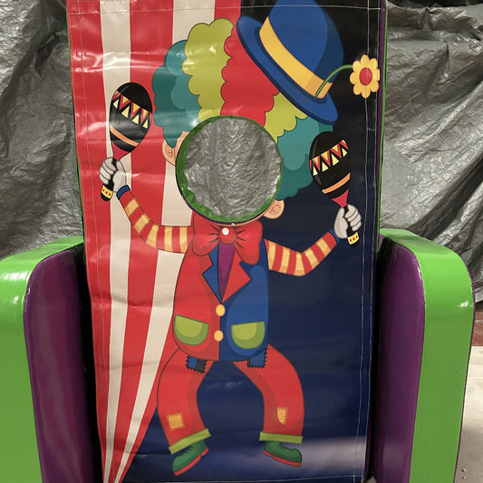 Circus ‘Face in Hole’  Peek a Boo Green & Purple