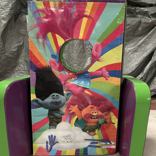 Troll ‘Face in Hole’  Peek a Boo Green & Purple