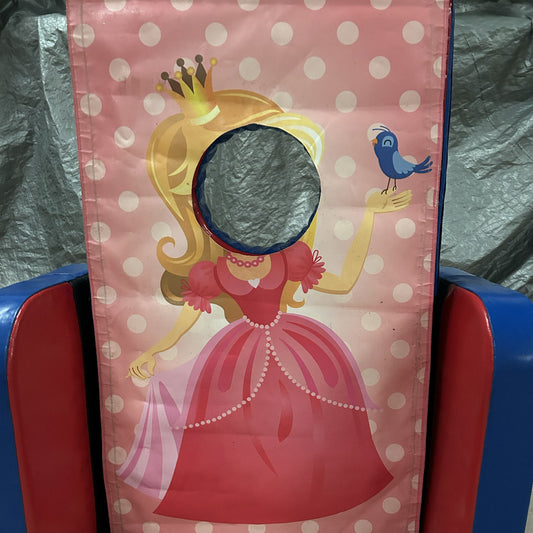 Princess ‘Face in Hole’  Peek a Boo Red & Blue