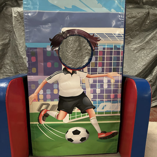 Football ‘Face in Hole’  Peek a Boo Red & Blue