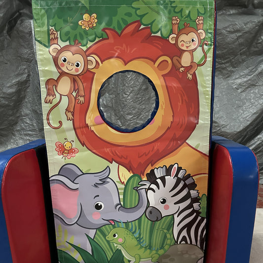 Cute Jungle ‘Face in Hole’  Peek a Boo Red & Blue