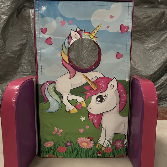 Unicorn ‘Face in Hole’  Peek a Boo Pink & Purple