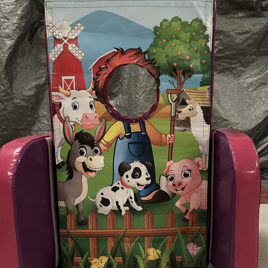 Farmyard ‘Face in Hole’  Peek a Boo Pink & Purple