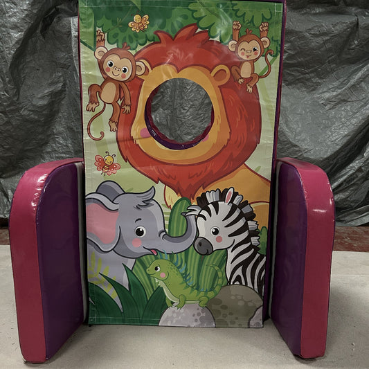 Cute Jungle ‘Face in Hole’  Peek a Boo Pink & Purple