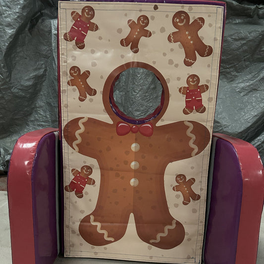 Gingerbread Man ‘Face in Hole’  Peek a Boo Pink & Purple