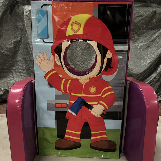 Fireman ‘Face in Hole’  Peek a Boo Pink & Purple