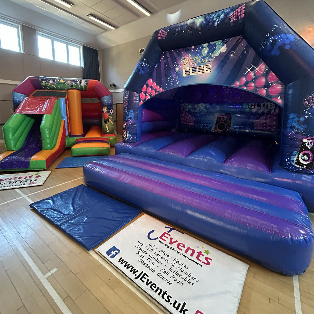 Disco Castle Bouncy Castle & Bounce n Slide Package