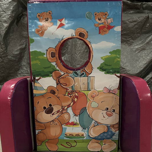 Teddy Bear ‘Face in Hole’  Peek a Boo Pink & Purple