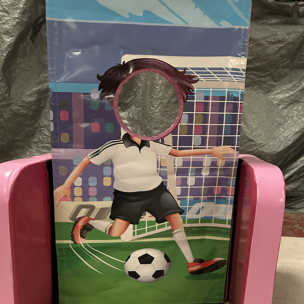 Football ‘Face in Hole’  Peek a Boo Pink