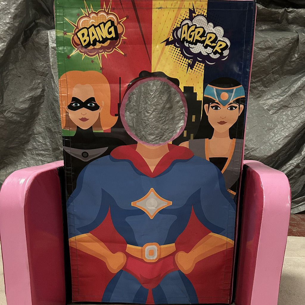 Superhero ‘Face in Hole’  Peek a Boo Pink