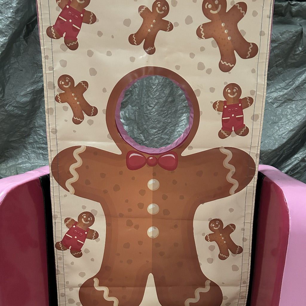 Gingerbread Man ‘Face in Hole’  Peek a Boo Pink