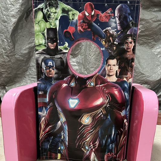 Superhero ‘Face in Hole’  Peek a Boo Pink 2