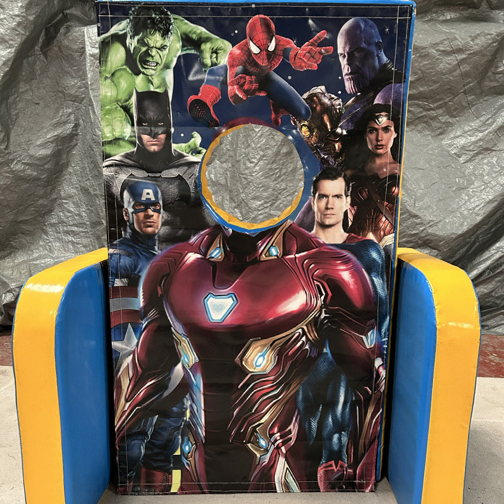 Superhero ‘Face in Hole’  Peek a Boo Blue & Yellow 2