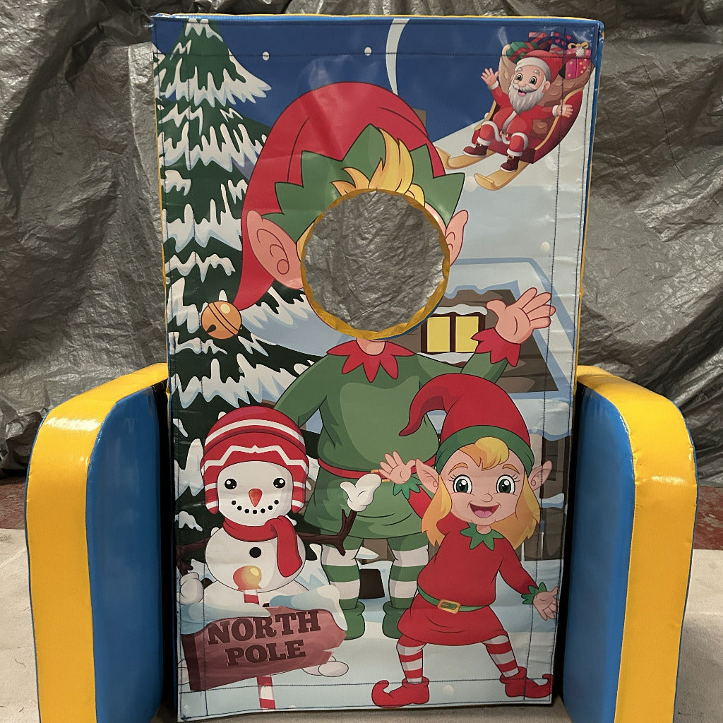 Christmas Elf ‘Face in Hole’  Peek a Boo Blue & Yellow