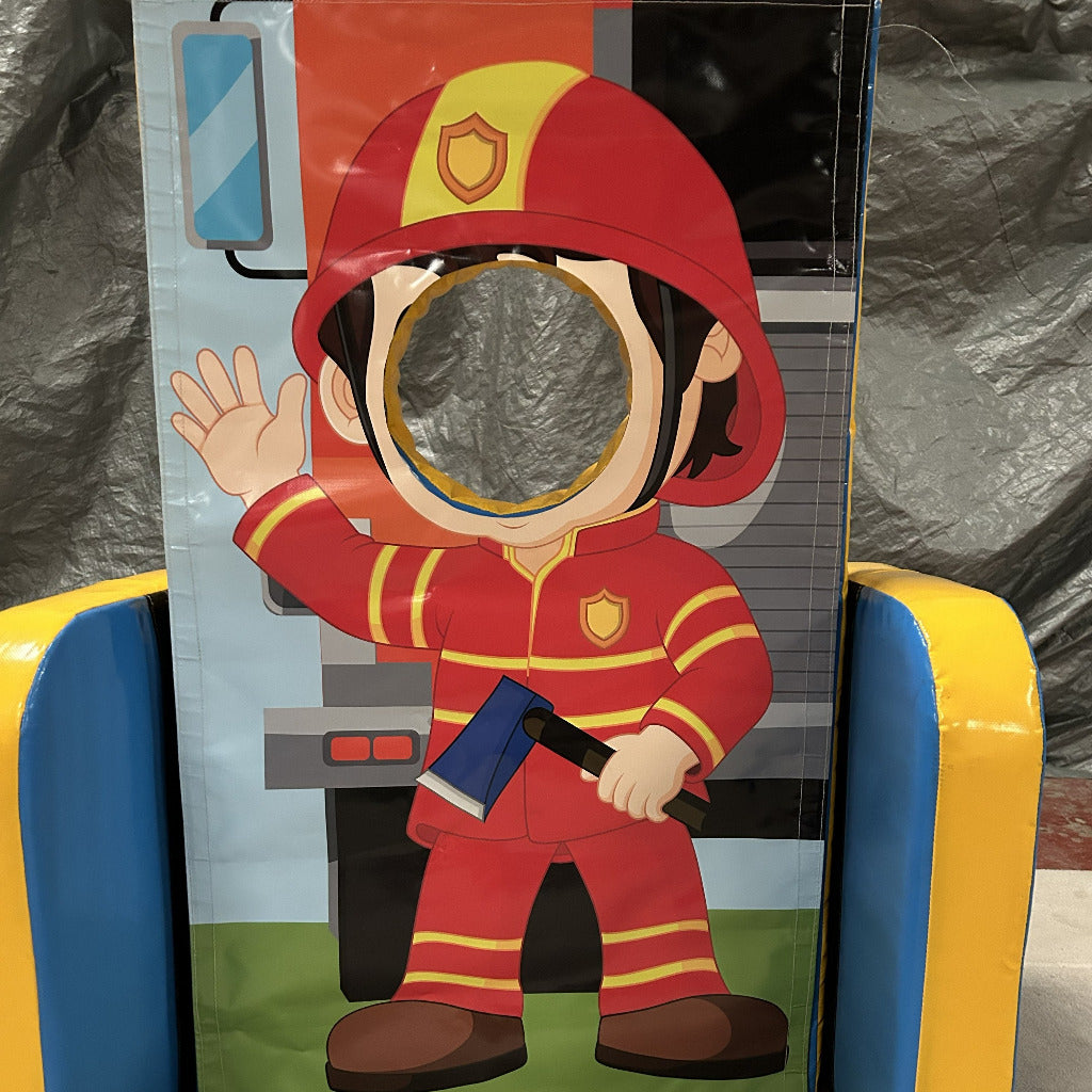 Fireman ‘Face in Hole’  Peek a Boo Blue & Yellow