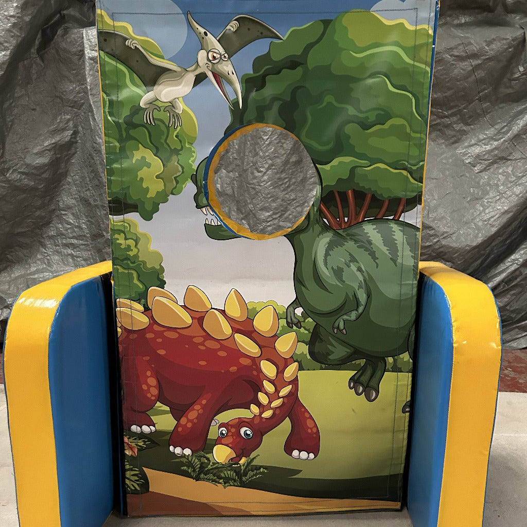 Dinosaur ‘Face in Hole’  Peek a Boo Blue & Yellow