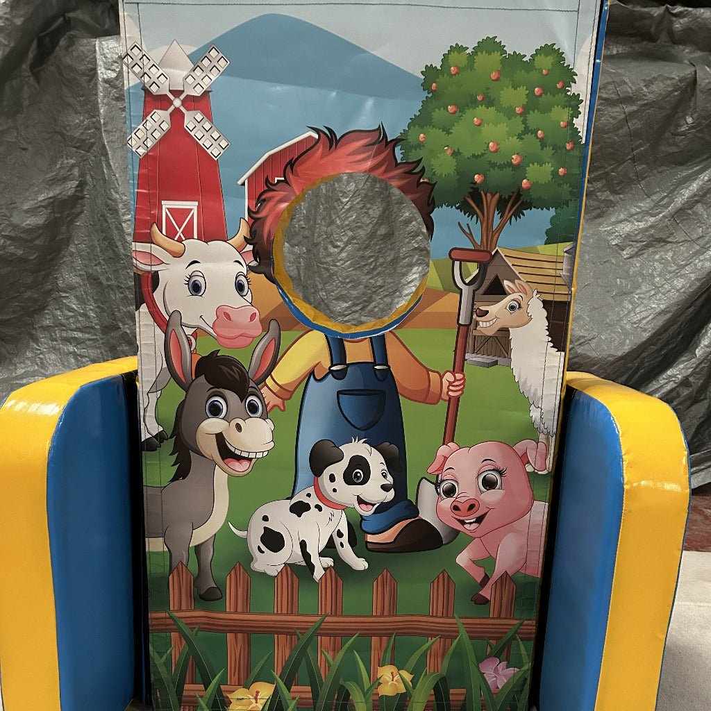 Farmyard ‘Face in Hole’  Peek a Boo Blue & Yellow
