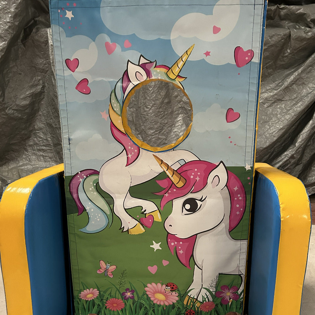 Unicorn ‘Face in Hole’  Peek a Boo Blue & Yellow