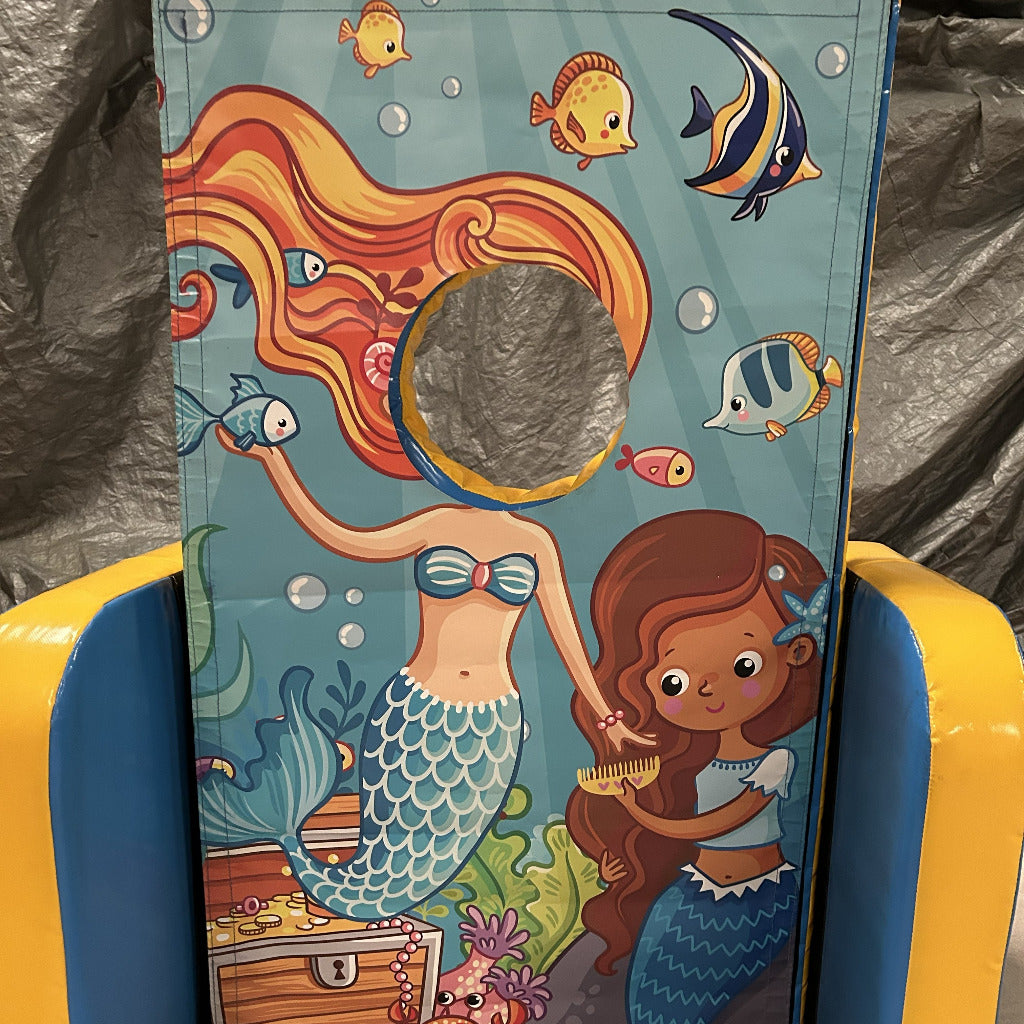 Mermaid ‘Face in Hole’  Peek a Boo Blue & Yellow