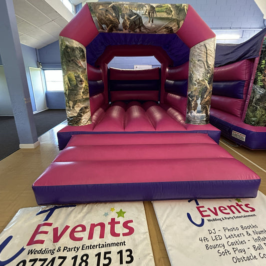 Dinosaur Bouncy Castle Pink & Purple