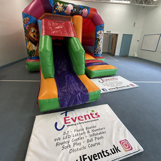Multicoloured Bounce 'n' Slide Jungle Themed