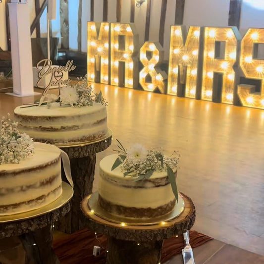 4ft LED Rustic MR & MRS Letters