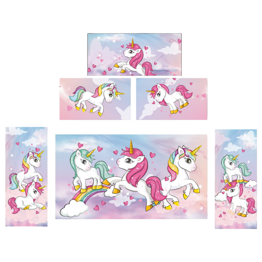 Cute Unicorn Bouncy Castle Blue & Green