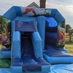 Cartoon Dinosaur Bounce 'n' Slide Blue