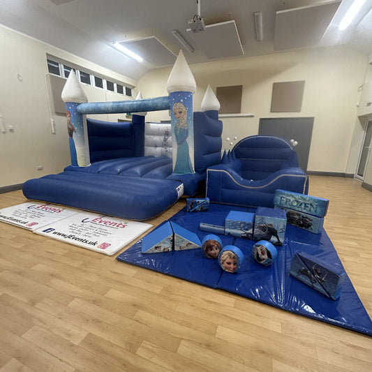 Frozen 3 Themed Bouncy Castle, Ball Pool & Soft Play Package (No Slide or Rocker)