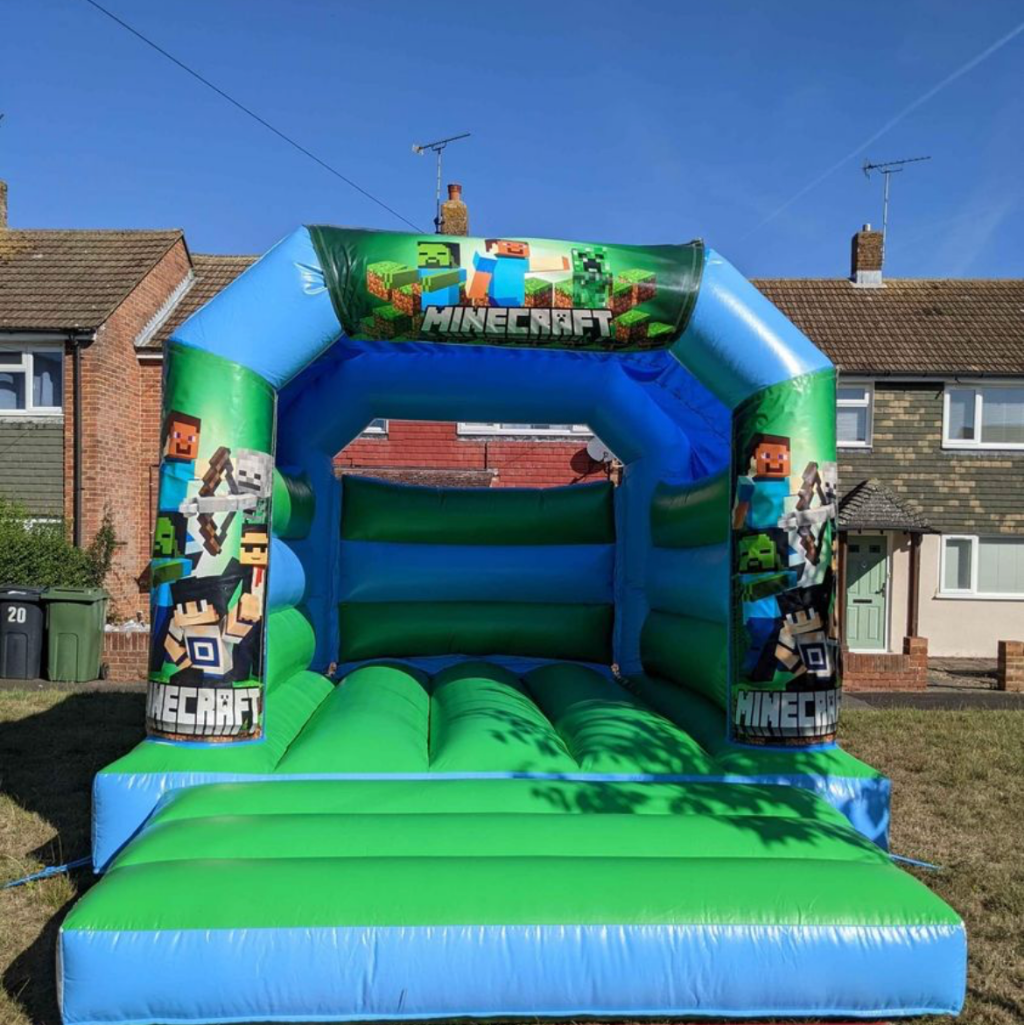 Minecraft Game Bouncy Castle Blue & Green