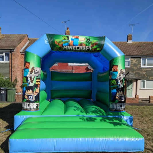 Minecraft Game Bouncy Castle Blue & Green
