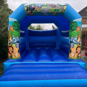 Jungle 2 Bouncy Castle Blue